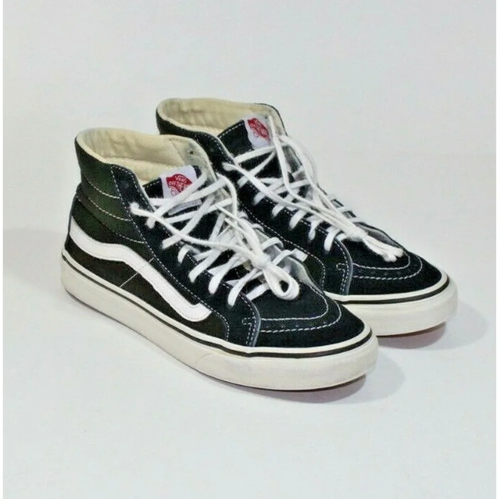 Vans Sk8-Hi High Top Skateboard Shoes Black White 721277 Men's Size 6.5 Wmns 8